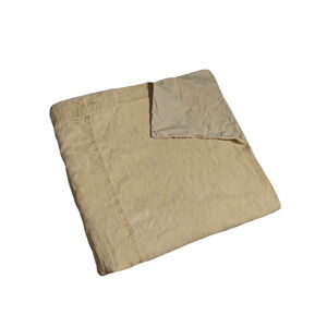 Vintage Rare Pottery Barn Linen Duvet Cover Tan Reversible Heavy Thick 2008